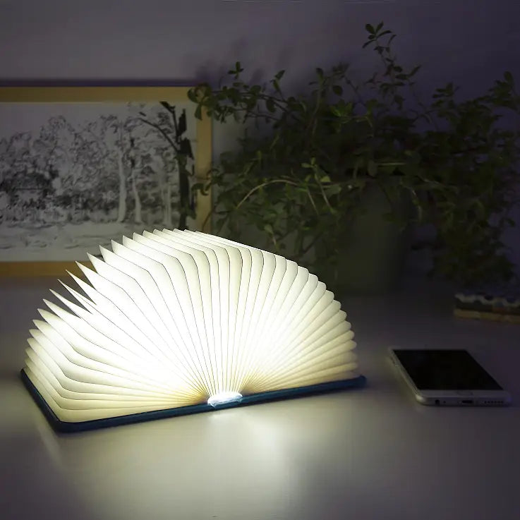 Lámpara Libro Plegable de Madera - Decoración Ideal, Regalo Original