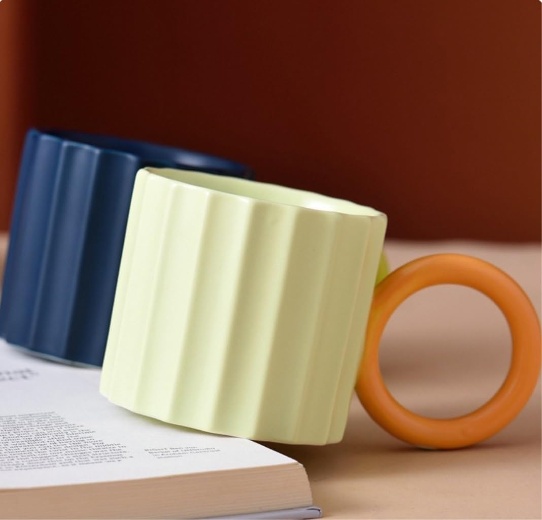Taza de Porcelana Nórdica con asa grande circular