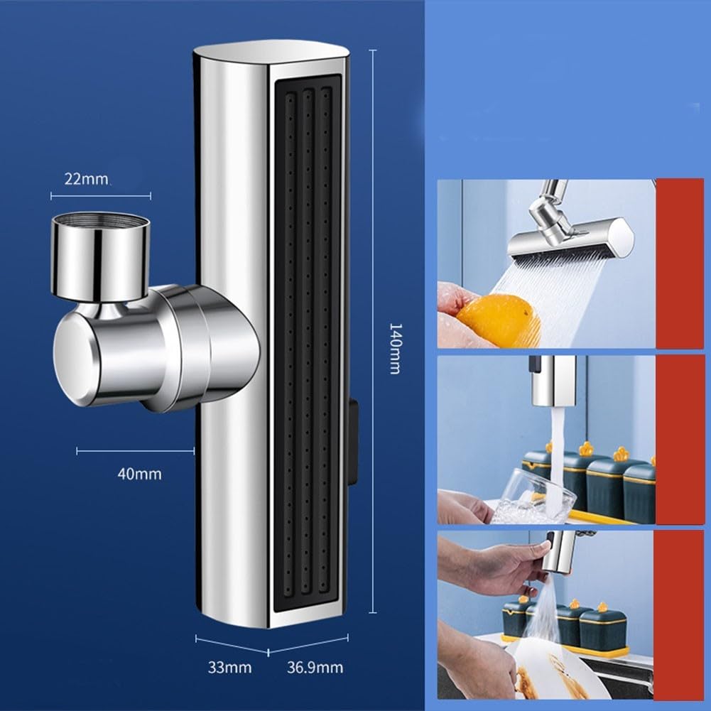 Grifo Giratorio Cascada 4 en 1 - Ahorro con estética