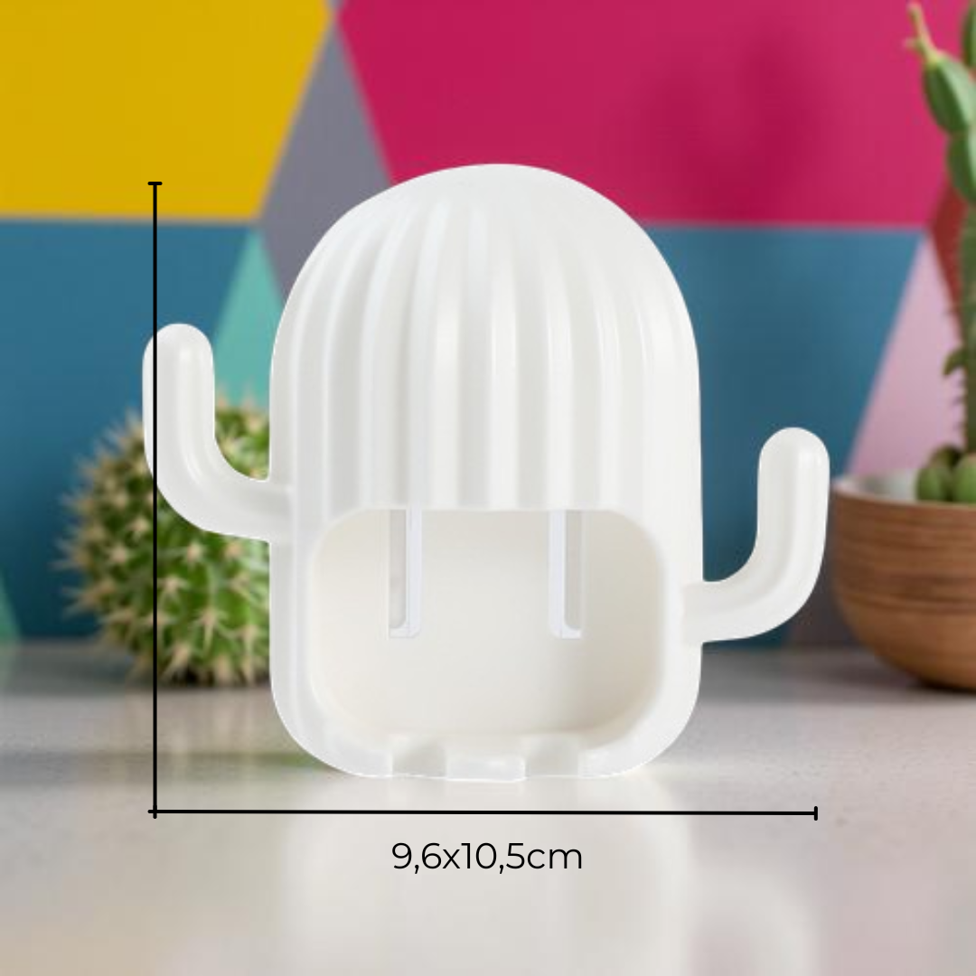 Estante para cepillos de dientes sin perforaciones Cactus