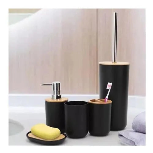 Set de baño - Plástico PP y bambú - Diseño moderno y elegante