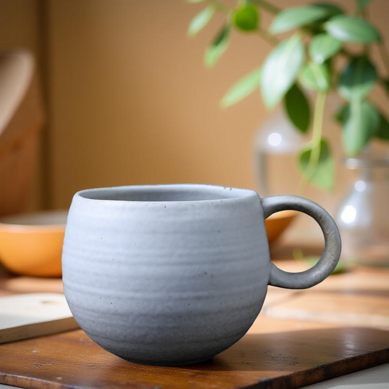 Taza de cerámica de estilo japonés, retro y hecha en horno
