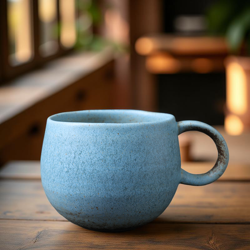 Taza de cerámica de estilo japonés, retro y hecha en horno