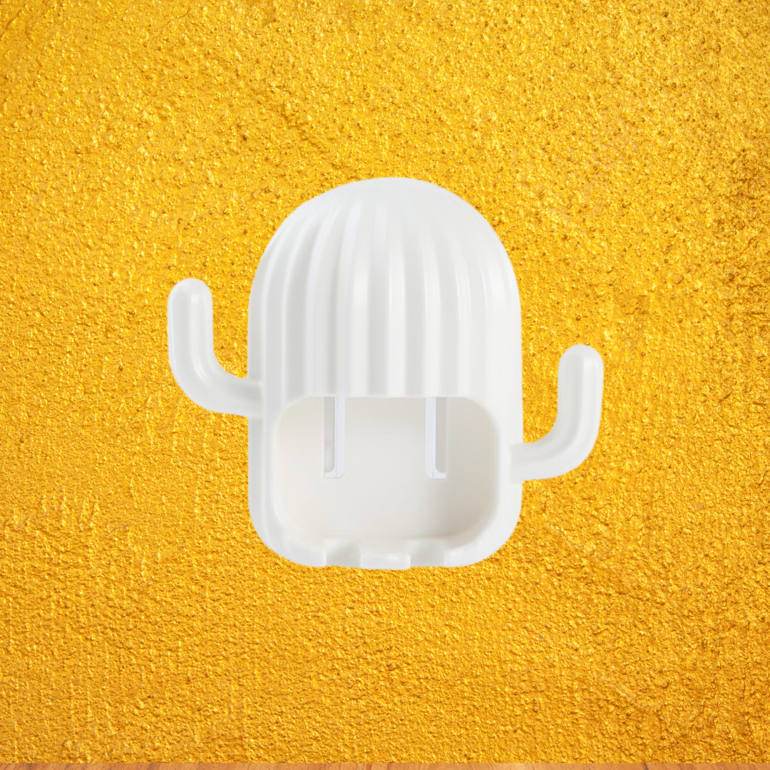 Estante para cepillos de dientes sin perforaciones Cactus