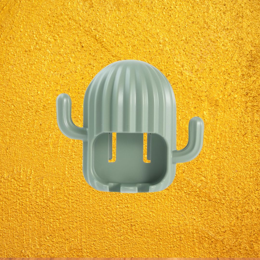Estante para cepillos de dientes sin perforaciones Cactus