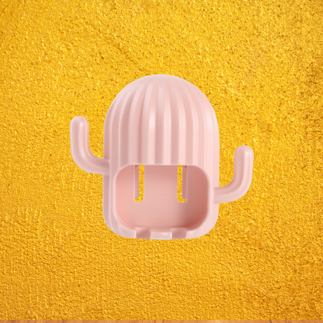 Estante para cepillos de dientes sin perforaciones Cactus