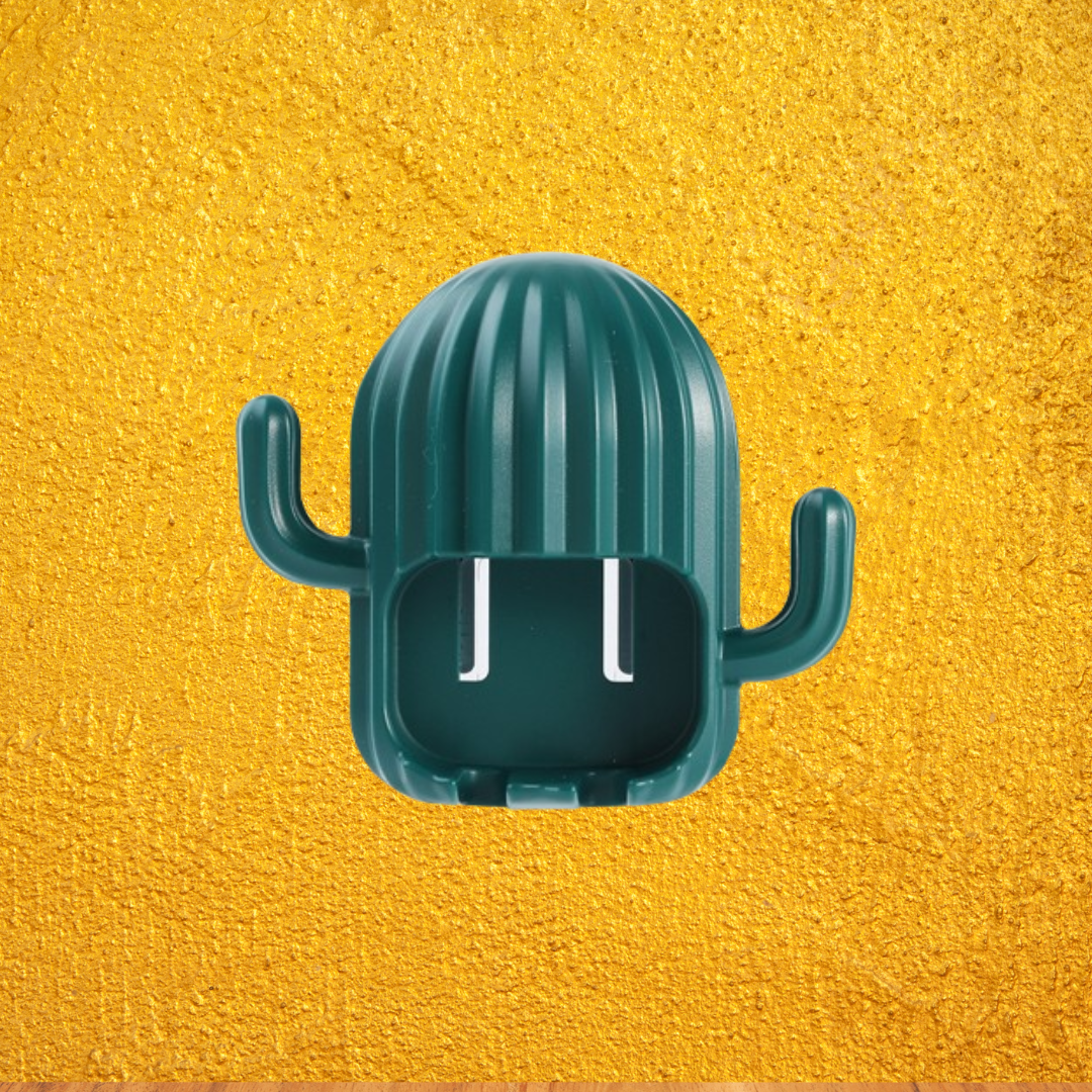 Estante para cepillos de dientes sin perforaciones Cactus