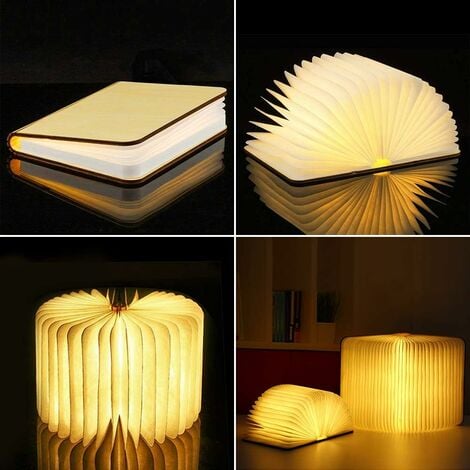 Lámpara Libro Plegable de Madera - Decoración Ideal, Regalo Original