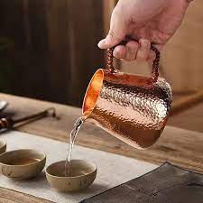Jarra de cobre puro batido hecha a mano - Sube el nivel de tu café o te