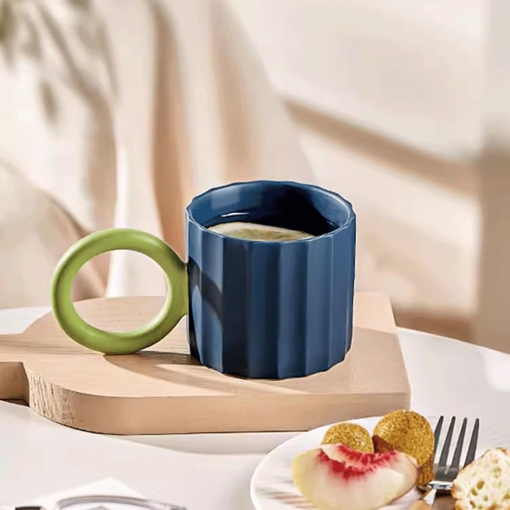 Taza de Porcelana Nórdica con asa grande circular
