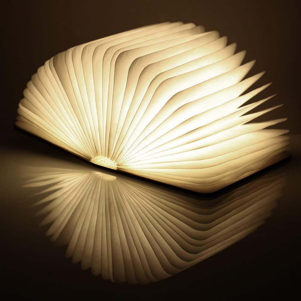 Lámpara Libro Plegable de Madera - Decoración Ideal, Regalo Original