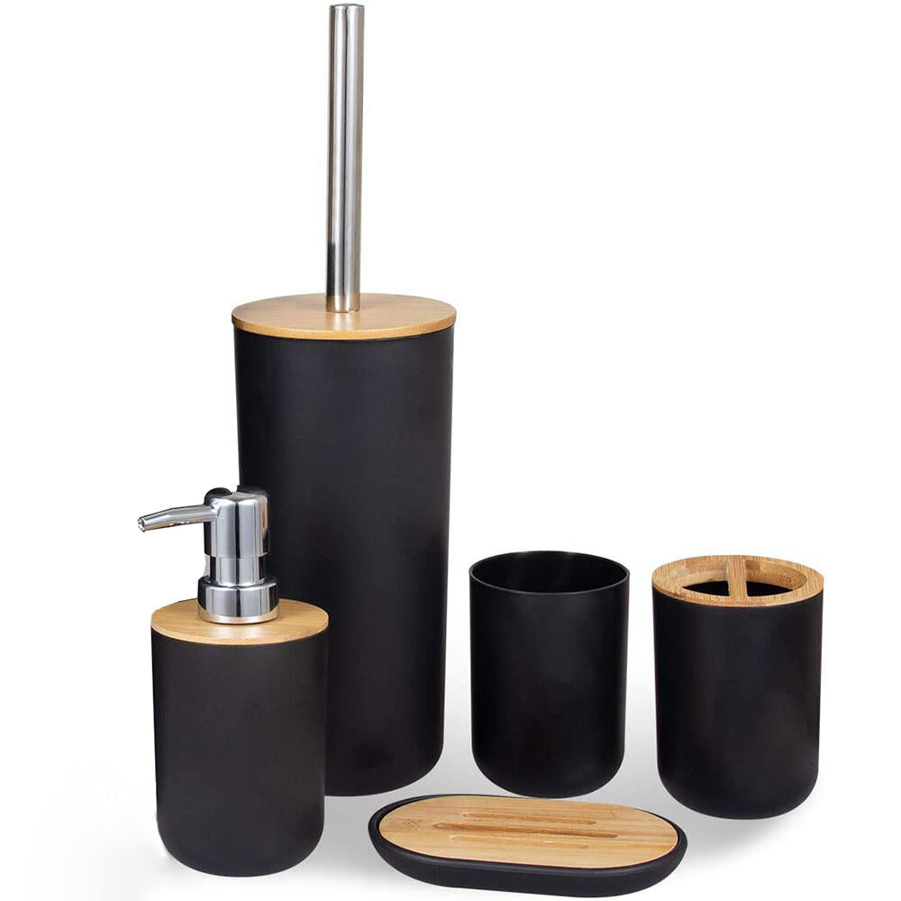 Set de baño - Plástico PP y bambú - Diseño moderno y elegante
