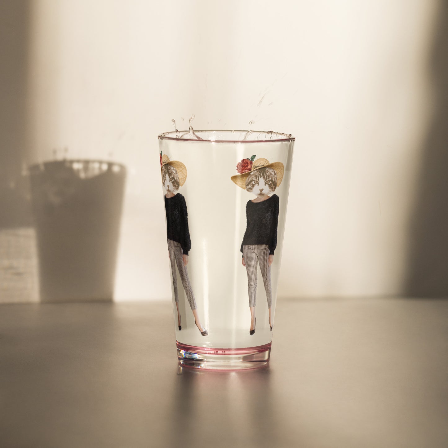 Vaso - Collage Mujer Gato