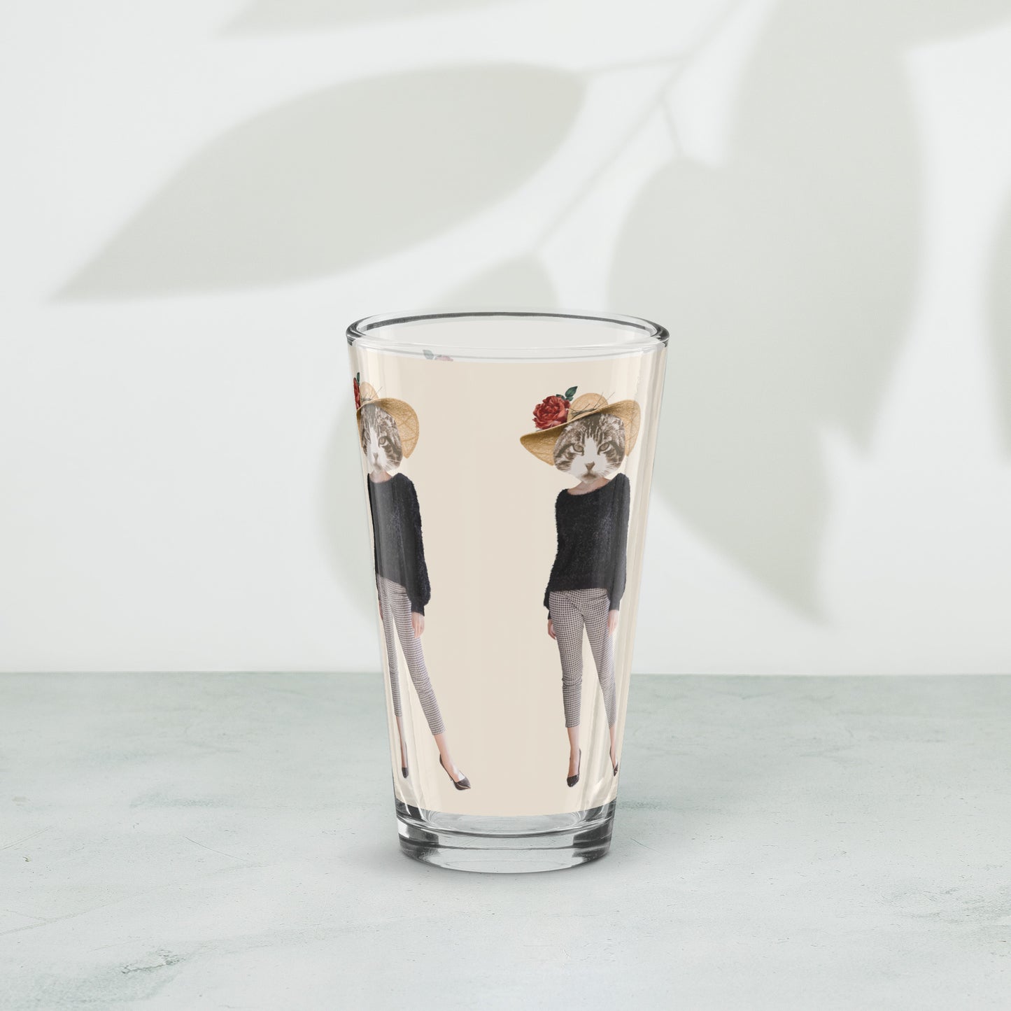 Vaso - Collage Mujer Gato