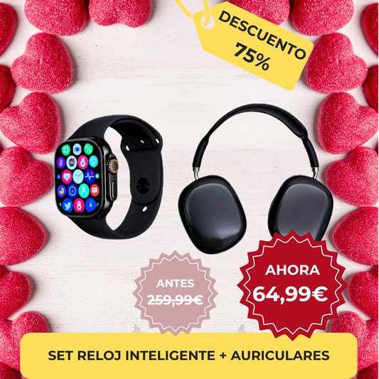 Set Reloj Inteligente + Auriculares Inalámbricos