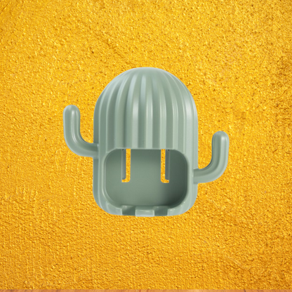 Estante para cepillos de dientes sin perforaciones Cactus