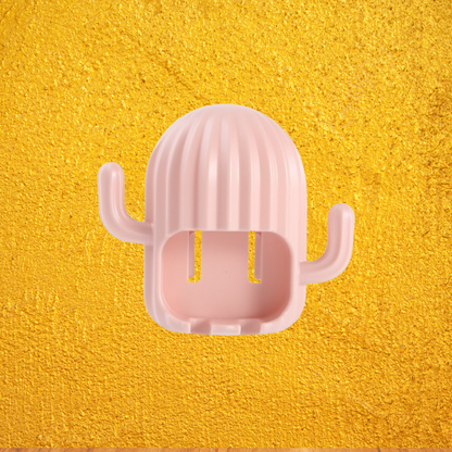 Estante para cepillos de dientes sin perforaciones Cactus