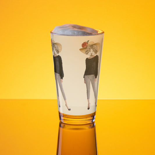 Vaso - Collage Mujer Gato